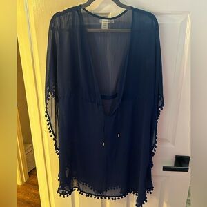 Bleu Rod Beattie Women's Caftan Cover up Swimsuit Black Size M